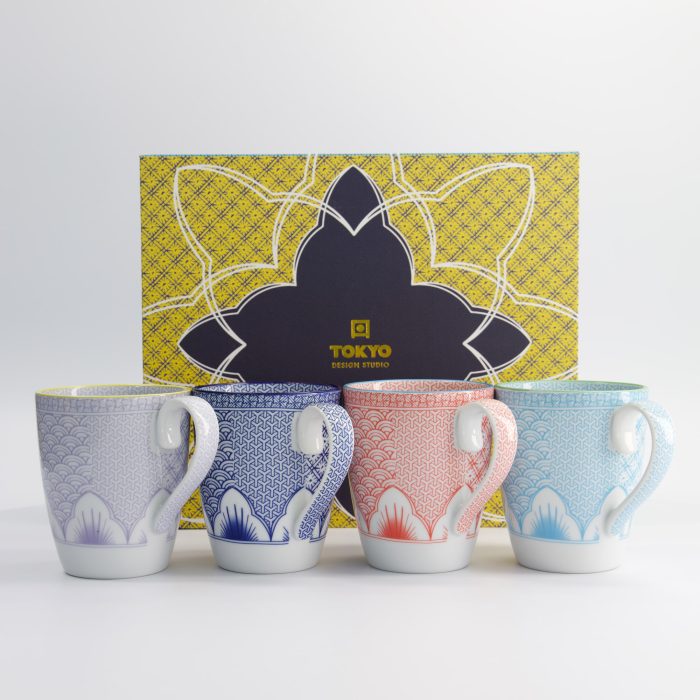 Tokyo Design Studio - Fleur de Lys - Set de Tasses Cadeau - 4 pièces - 8.8x10.5cm - 350ml – Image 4