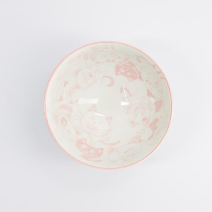 Tokyo Design Studio - Kawaii - Bol à Riz - 11.4x6.2cm - 300ml - Rose - Chat Drôle – Image 2