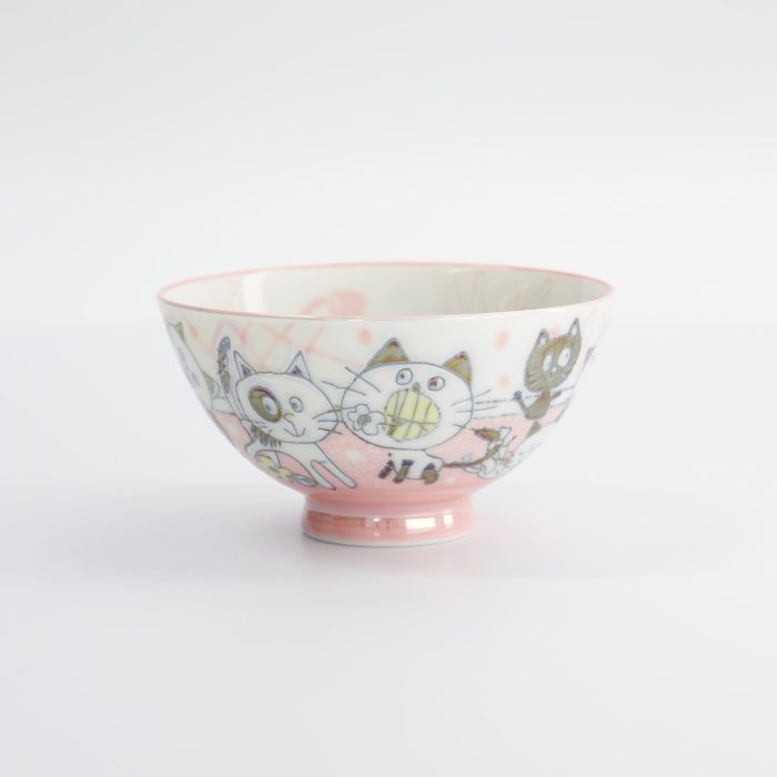 Tokyo Design Studio - Kawaii - Bol à Riz - 11.4x6.2cm - 300ml - Rose - Chat Drôle – Image 3