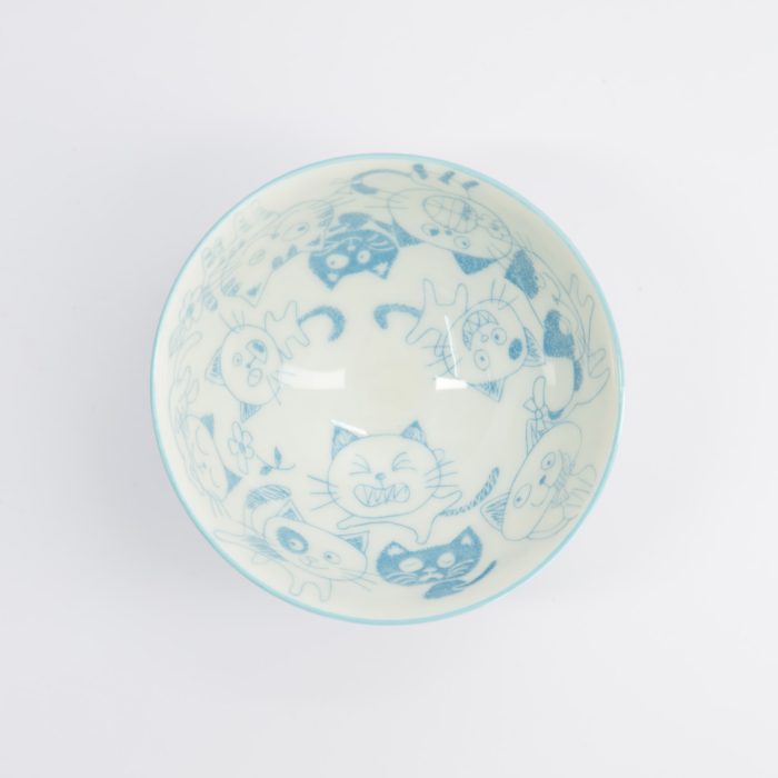 Tokyo Design Studio - Kawaii - Bol à Riz - 11,4x6,2cm - 300ml - Bleu - Chat – Image 5