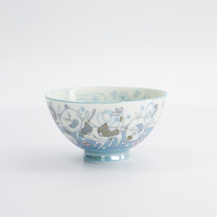 Tokyo Design Studio - Kawaii - Bol à Riz - 11,4x6,2cm - 300ml - Bleu - Chat – Image 4