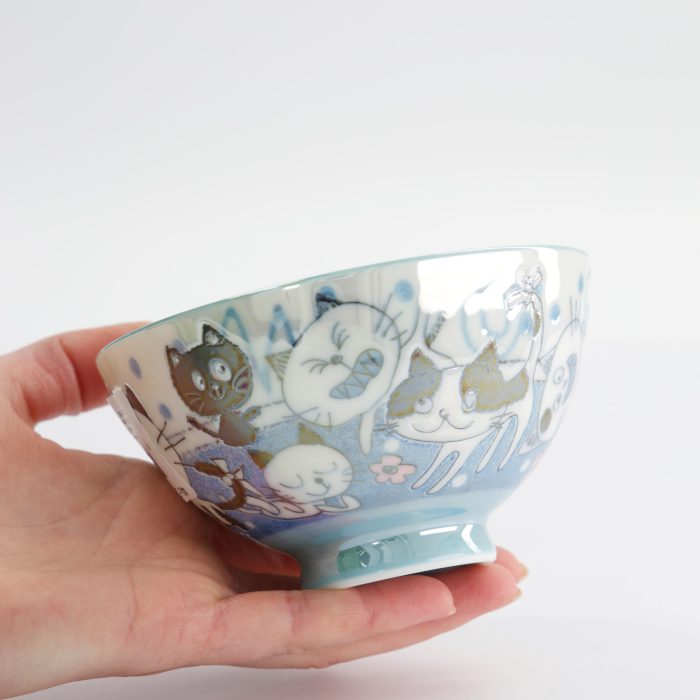 Tokyo Design Studio - Kawaii - Bol à Riz - 11,4x6,2cm - 300ml - Bleu - Chat – Image 2