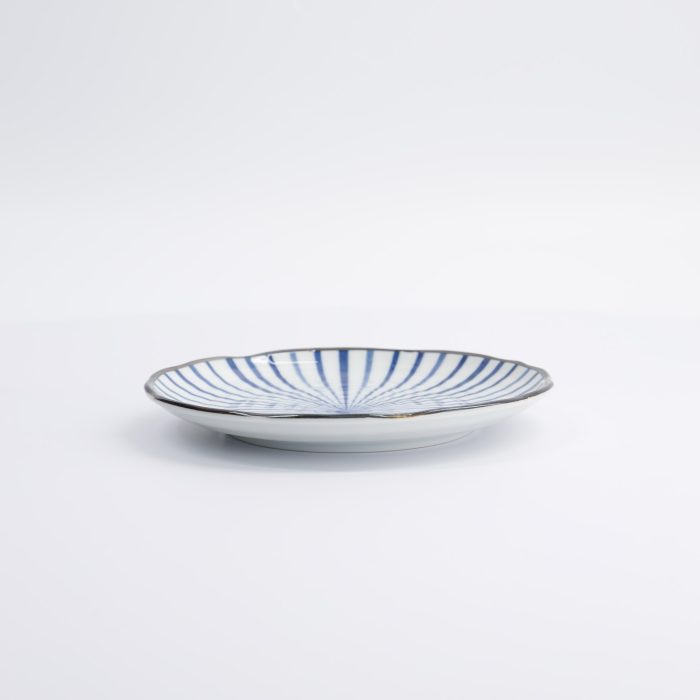 Tokyo Design Studio - Natsu - Tokusa - Assiette à Dessert - Bleu/Blanc - 16,5x2cm – Image 3