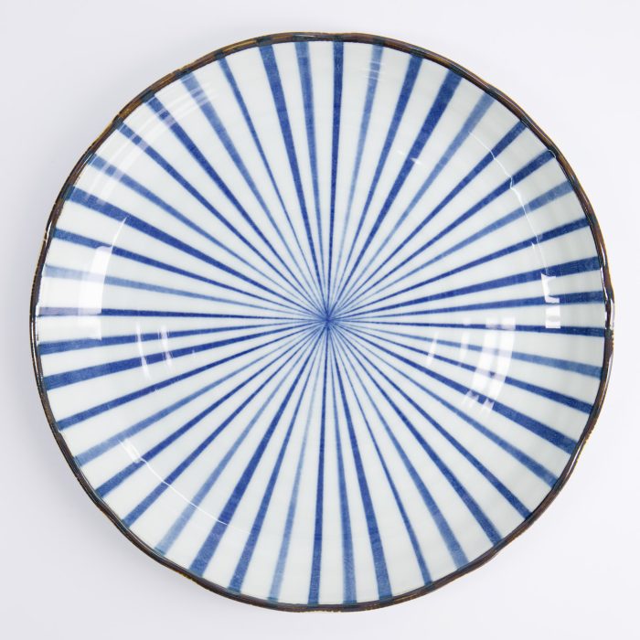 Tokyo Design Studio - Natsu - Tokusa - Assiette à Dîner - Bleu/Blanc - 24,7x3cm – Image 2