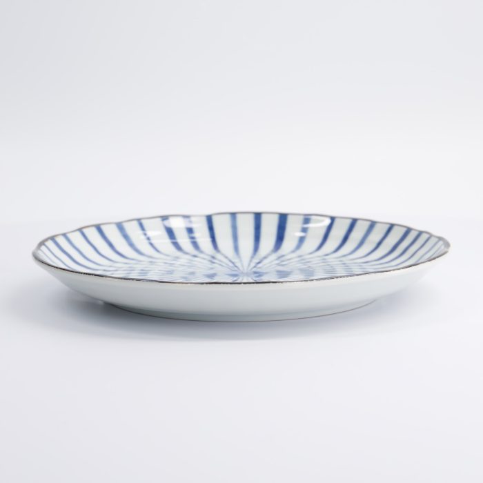 Tokyo Design Studio - Natsu - Tokusa - Assiette à Dîner - Bleu/Blanc - 24,7x3cm – Image 3