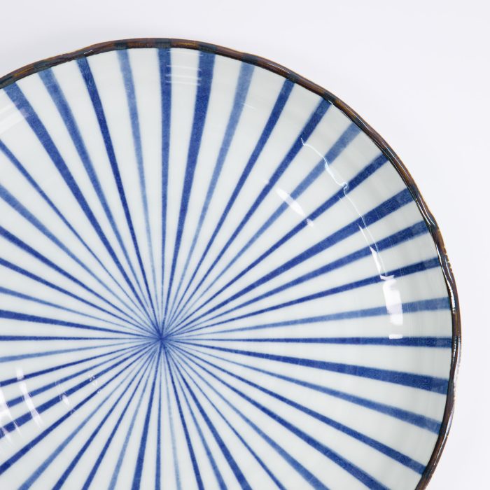 Tokyo Design Studio - Natsu - Tokusa - Assiette à Dîner - Bleu/Blanc - 24,7x3cm – Image 4