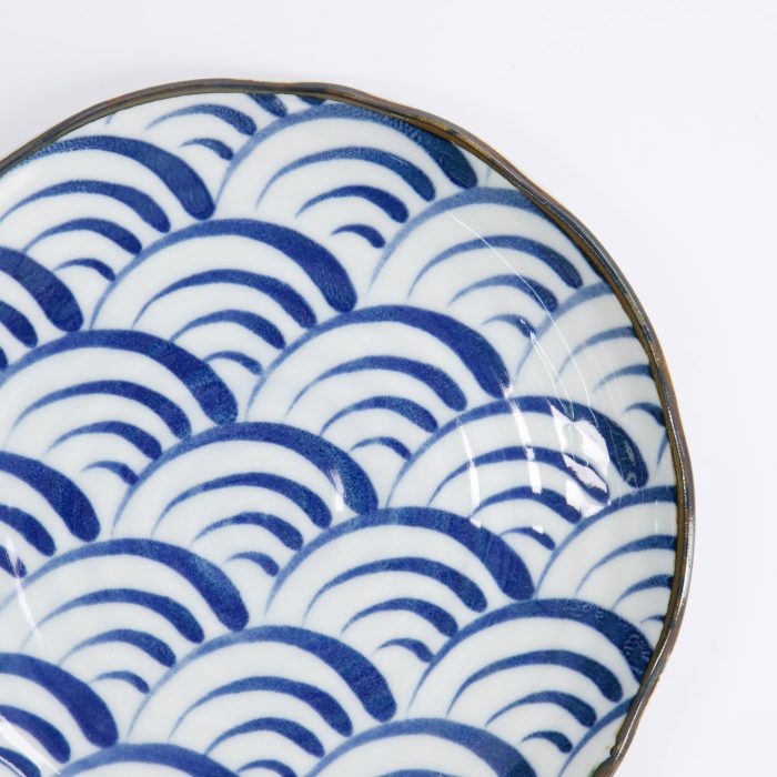 Tokyo Design Studio - Natsu - Nami - Assiette à dessert - Bleu/Blanc - 16,5x2cm – Image 4