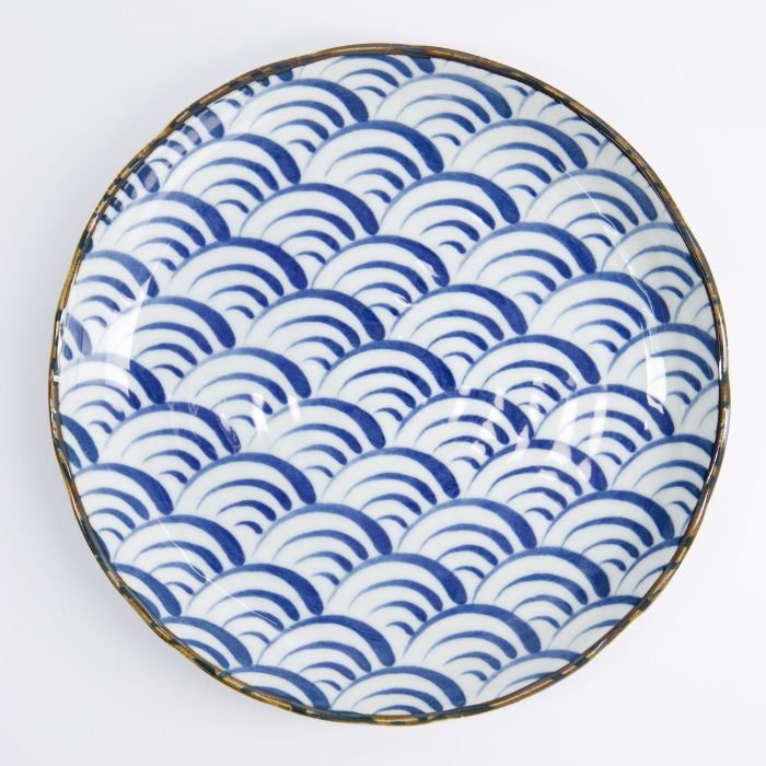 Tokyo Design Studio - Natsu - Nami - Assiette - Bleu/Blanc - 24,7x3cm – Image 2