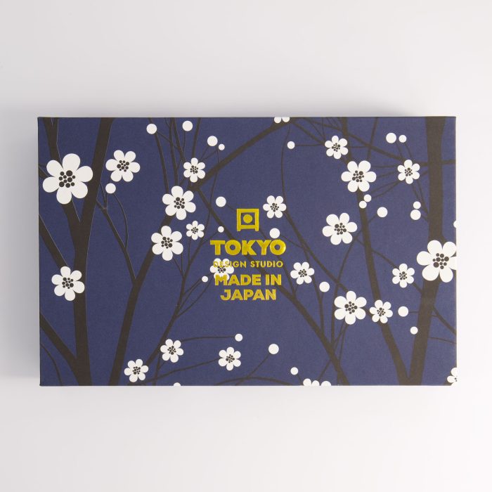 Tokyo Design Studio - Sakura - Ensemble Sushi Navy - 2 pièces avec baguettes - 22,5x12,7cm & 8,6x3,6cm – Image 5