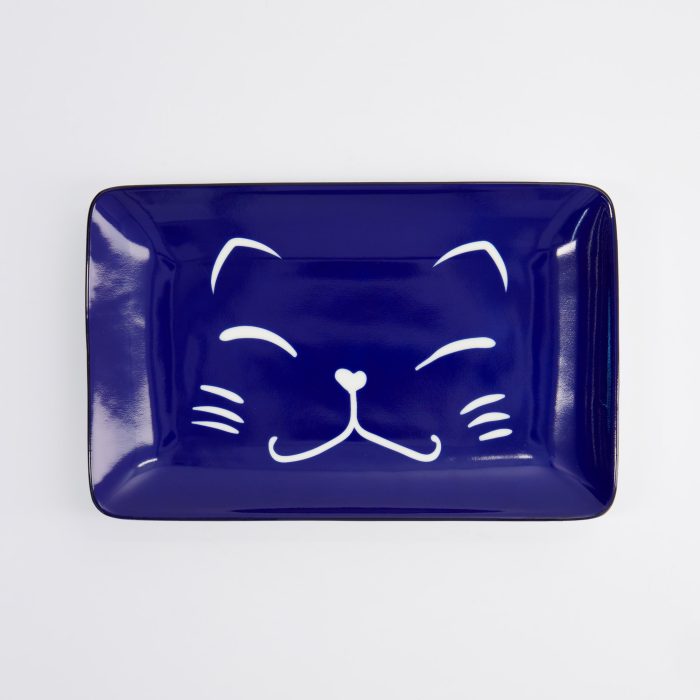 Tokyo Design Studio - Kawaii - Assiette Sushi Chat Porte-bonheur - Bleu - 21x13.5cm – Image 3