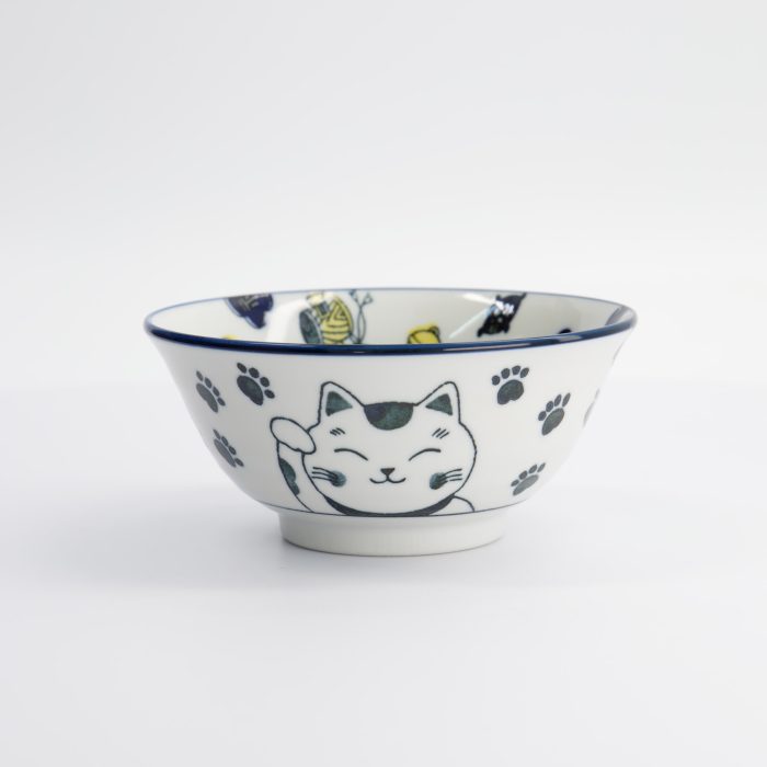 Kawaii - Chat Porte-Bonheur - Bol Neko - Bleu - 15x7cm - 500ml – Image 4