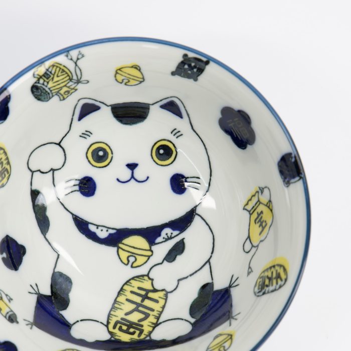 Kawaii - Chat Porte-Bonheur - Bol Neko - Bleu - 15x7cm - 500ml – Image 3