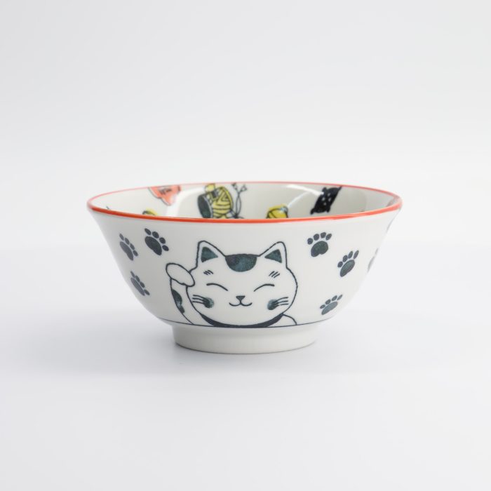 Tokyo Design Studio - Kawaii - Bol - Chat Porte-Bonheur Neko - Rouge - 15x7cm - 500ml – Image 3