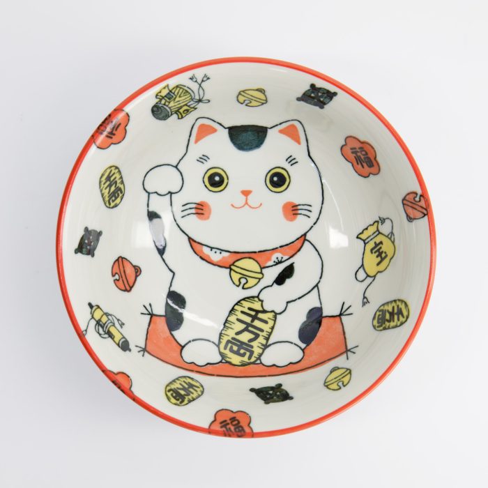 Tokyo Design Studio - Bol à Ramen Kawaii - Chat Porte-bonheur Neko - Rouge - 20,8x8cm - 1000ml – Image 2