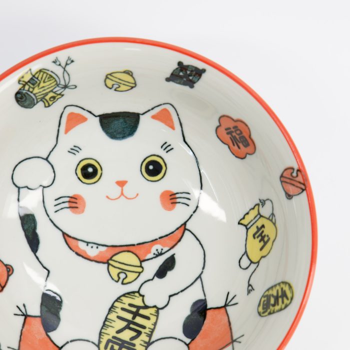 Tokyo Design Studio - Bol à Ramen Kawaii - Chat Porte-bonheur Neko - Rouge - 20,8x8cm - 1000ml – Image 4