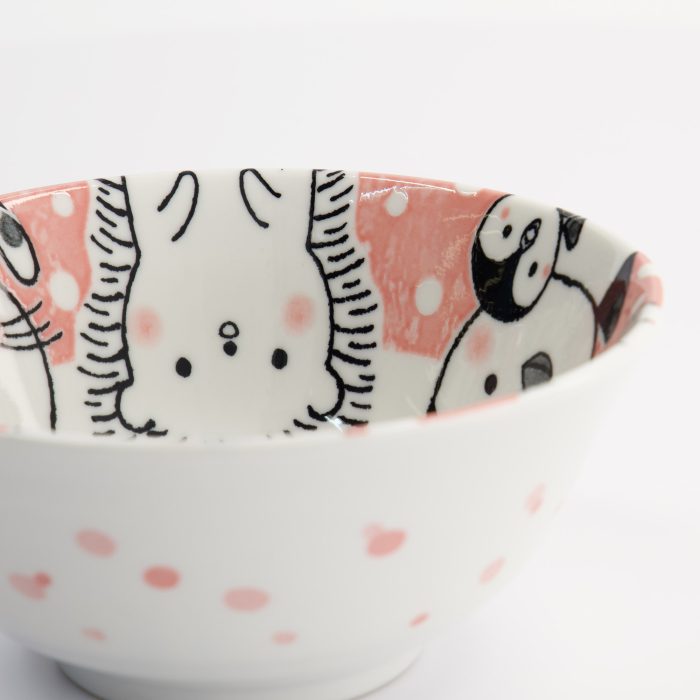 Tokyo Design Studio - Kawaii - Bol Tayo - Animaux - Rose - 15.5x6.8cm - 500ml – Image 4