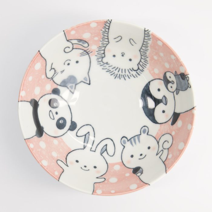 Tokyo Design Studio - Bol à Ramen - Animaux - Rose - 21x7,8cm - 1000ml – Image 2