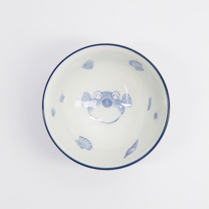Tokyo Design Studio - Kawaii - Bol à Riz - 11.3x5.8cm - 300ml - Bol Poisson-globe - Bleu/Blanc – Image 3