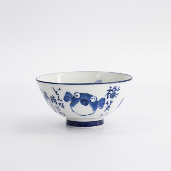 Tokyo Design Studio - Kawaii - Bol à Riz - 11.3x5.8cm - 300ml - Bol Poisson-globe - Bleu/Blanc – Image 4