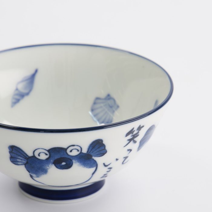 Tokyo Design Studio - Kawaii - Bol à Riz - 11.3x5.8cm - 300ml - Bol Poisson-globe - Bleu/Blanc – Image 5