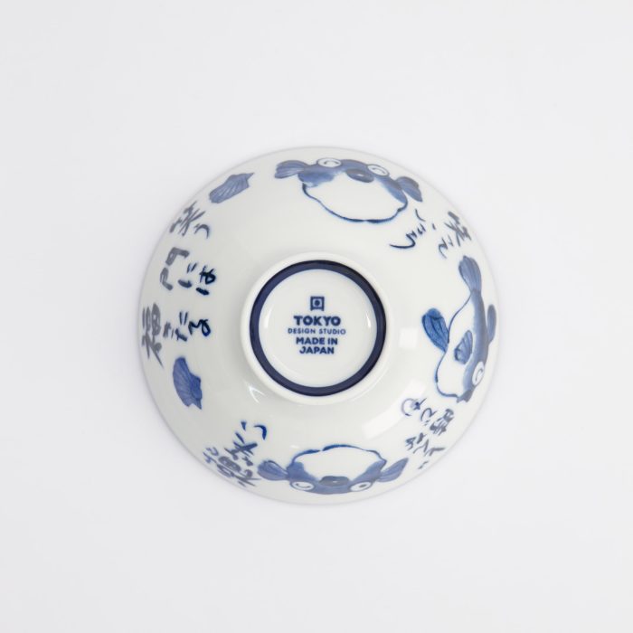 Tokyo Design Studio - Kawaii - Bol à Riz - 11.3x5.8cm - 300ml - Bol Poisson-globe - Bleu/Blanc – Image 2