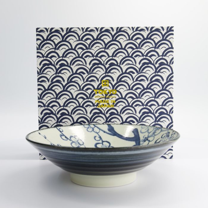 Tokyo Design Studio - Bol à Ramen Set Cadeau - 1 pièce - 25,2x7,7cm - 1400ml - Bleu/Blanc – Image 4