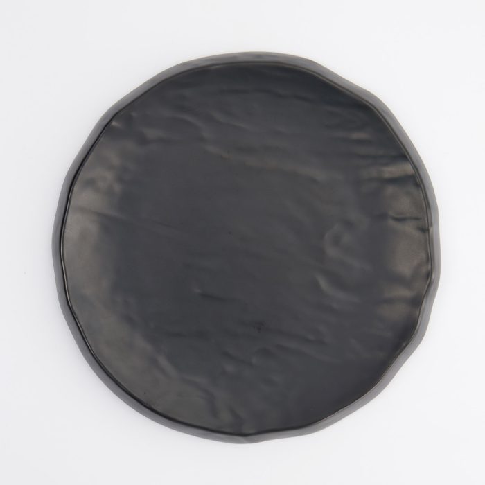 Tokyo Design Studio - Iwate Noir - Assiette Ronde - Roche - 23x23x2cm – Image 2