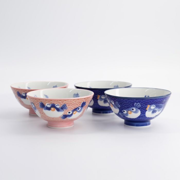 Tokyo Design Studio - Coffret de Bols - Poisson-ballon - Bleu/Rose - 4 pièces - 11,3x5,8cm – Image 5