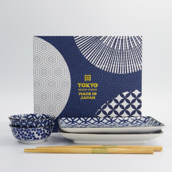 Coffret Cadeau Sushi Ten Shipo/Sakura - 4 pièces avec Baguettes - 20.4x13cm & 9x3.5cm – Image 4