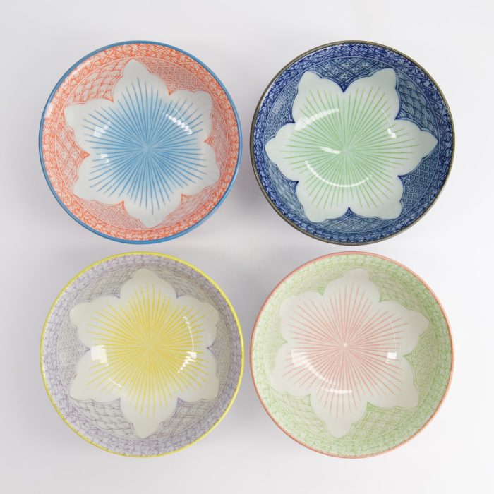 Tokyo Design Studio - Ensemble Cadeau de Bols Fleur de Lys - 4 pièces - 14.8x6.8cm 550ml – Image 2