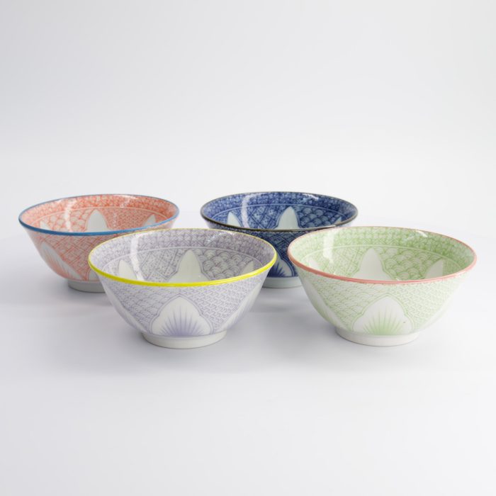 Tokyo Design Studio - Ensemble Cadeau de Bols Fleur de Lys - 4 pièces - 14.8x6.8cm 550ml – Image 3