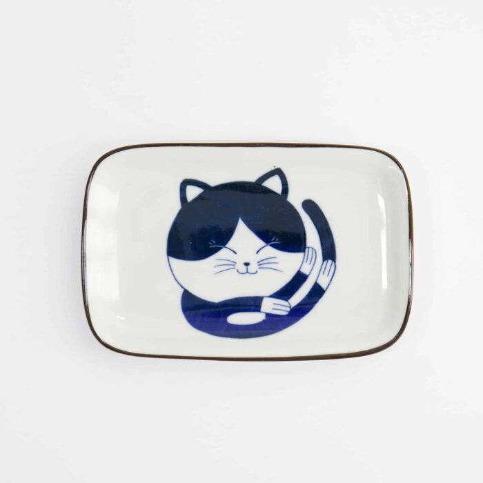Kawaii – Assiette rectangulaire – Chat Neko – 16,3 x 10,2 cm