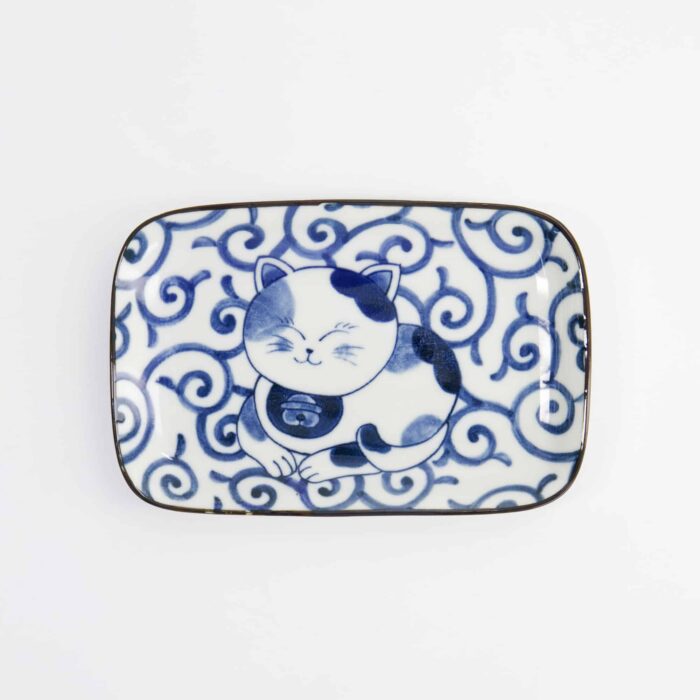 Kawaii – Assiette rectangulaire – Chat Neko – 16,3 x 10,2 cm