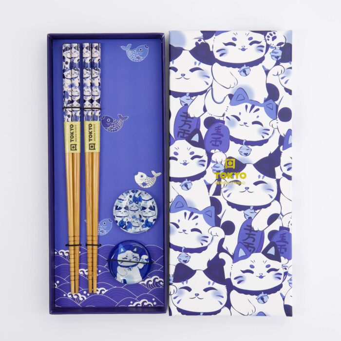 Tokyo Design Studio - Baguettes Japonaises - Chat Porte-Bonheur - 2 Paires – Image 2