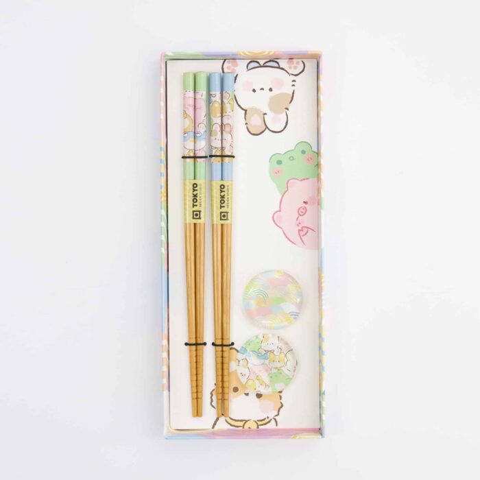 Tokyo Design Studio – Baguettes Japonaises – Kawaii Animaux – Lot de 2 Paires – Image 3