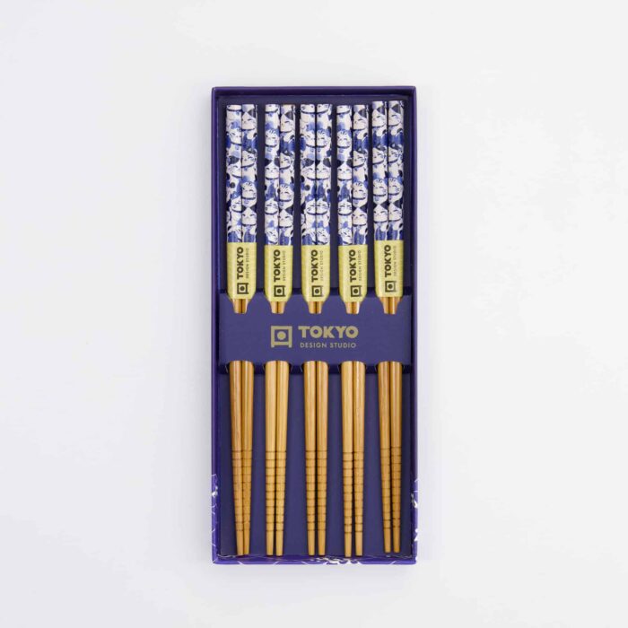 Tokyo Design Studio – Coffret Baguettes – Chat Porte-Bonheur – 5 Paires – Image 3