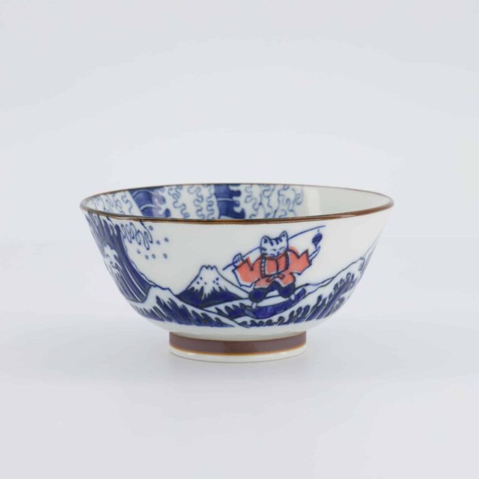 Tokyo Design Studio - Kawaii - Bol Tayo - 13x6,5 cm - Wave Cat - Bleu/Rouge – Image 4