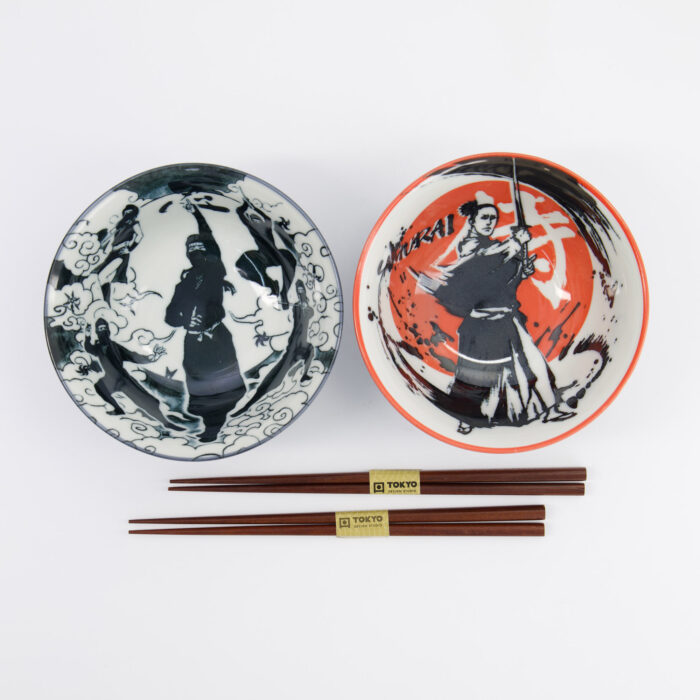 Tokyo Design Studio - Asakusa - Bols à Nouilles Set A (Samouraï/Ninja) - 2 Personnes - 14.8x7cm - 550ml – Image 3