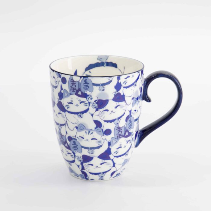 Tokyo Design Studio - Kawaii - Mug Maneki Bleu avec Boîte Cadeau - 8.5x10.2cm - 340ml – Image 2