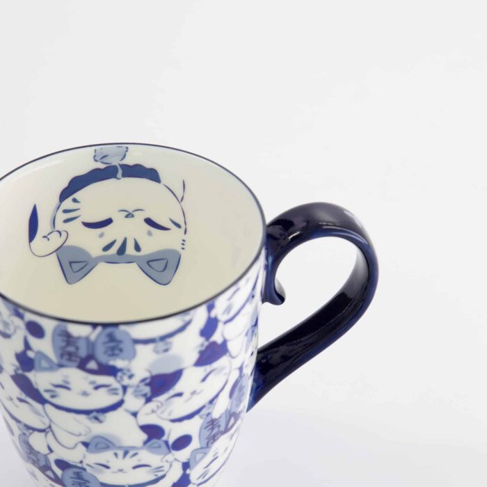 Tokyo Design Studio - Kawaii - Mug Maneki Bleu avec Boîte Cadeau - 8.5x10.2cm - 340ml – Image 5
