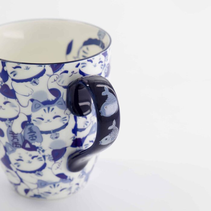 Tokyo Design Studio - Kawaii - Mug Maneki Bleu avec Boîte Cadeau - 8.5x10.2cm - 340ml – Image 6