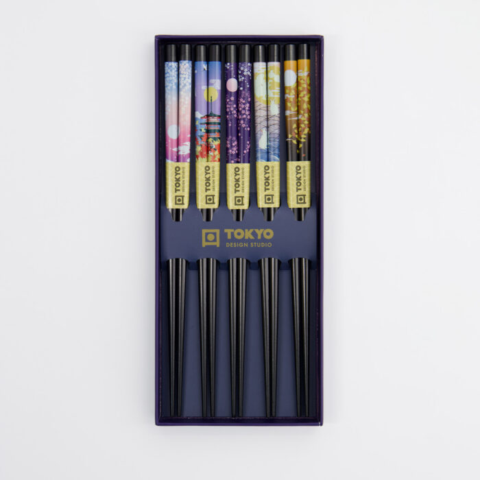 Tokyo Design Studio – Coffret Baguettes – 5 paires – Temple – Image 3