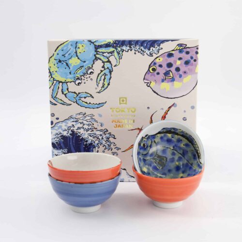 Tokyo Design Studio - Seafood - Bowl Giftset 4pcs - 11.2x6.2cm - 300ml