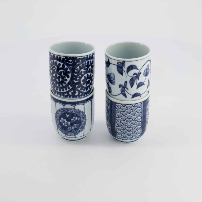 Tokyo Design Studio - Coffret Cadeau Tasses - 4 Pièces - Bleu/Blanc - 160ml - 6.5x7.5cm – Image 4