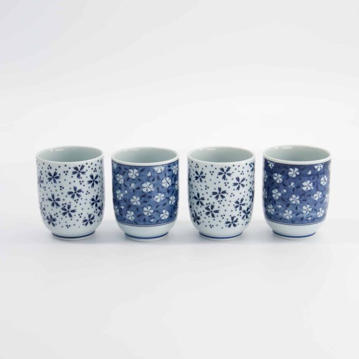 Tokyo Design Studio - Coffret Cadeau Tasses - 4 Pièces - Bleu/Blanc - 160ml - 6.5x7.5cm – Image 5