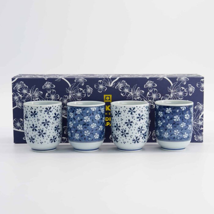 Tokyo Design Studio - Coffret Cadeau Tasses - 4 Pièces - Bleu/Blanc - 160ml - 6.5x7.5cm – Image 6