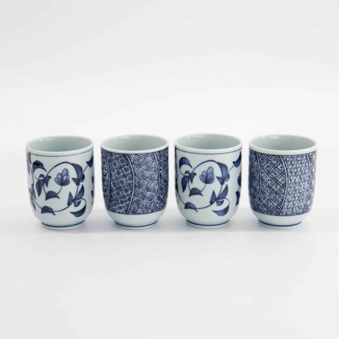 Tokyo Design Studio - Coffret Cadeau Tasses - 4 Pièces - Bleu/Blanc - 160ml - 6.5x7.5cm – Image 2