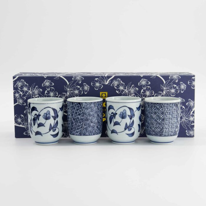 Tokyo Design Studio - Coffret Cadeau Tasses - 4 Pièces - Bleu/Blanc - 160ml - 6.5x7.5cm – Image 6