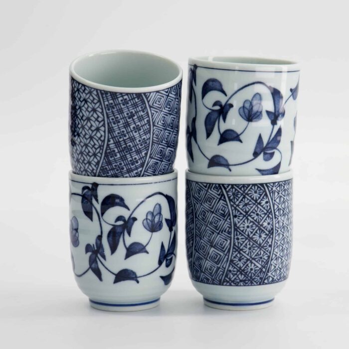 Tokyo Design Studio - Coffret Cadeau Tasses - 4 Pièces - Bleu/Blanc - 160ml - 6.5x7.5cm – Image 3