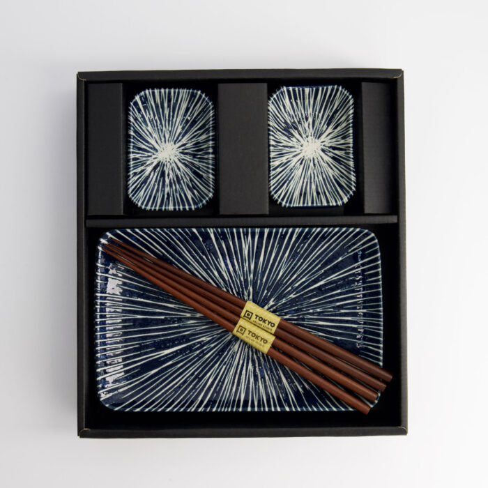Tokyo Design Studio - Blue Tokusa - Coffret Sushi - 2 Personnes - 20,8x13,3x2,5cm & 8,8x6,3x2,5cm – Image 5